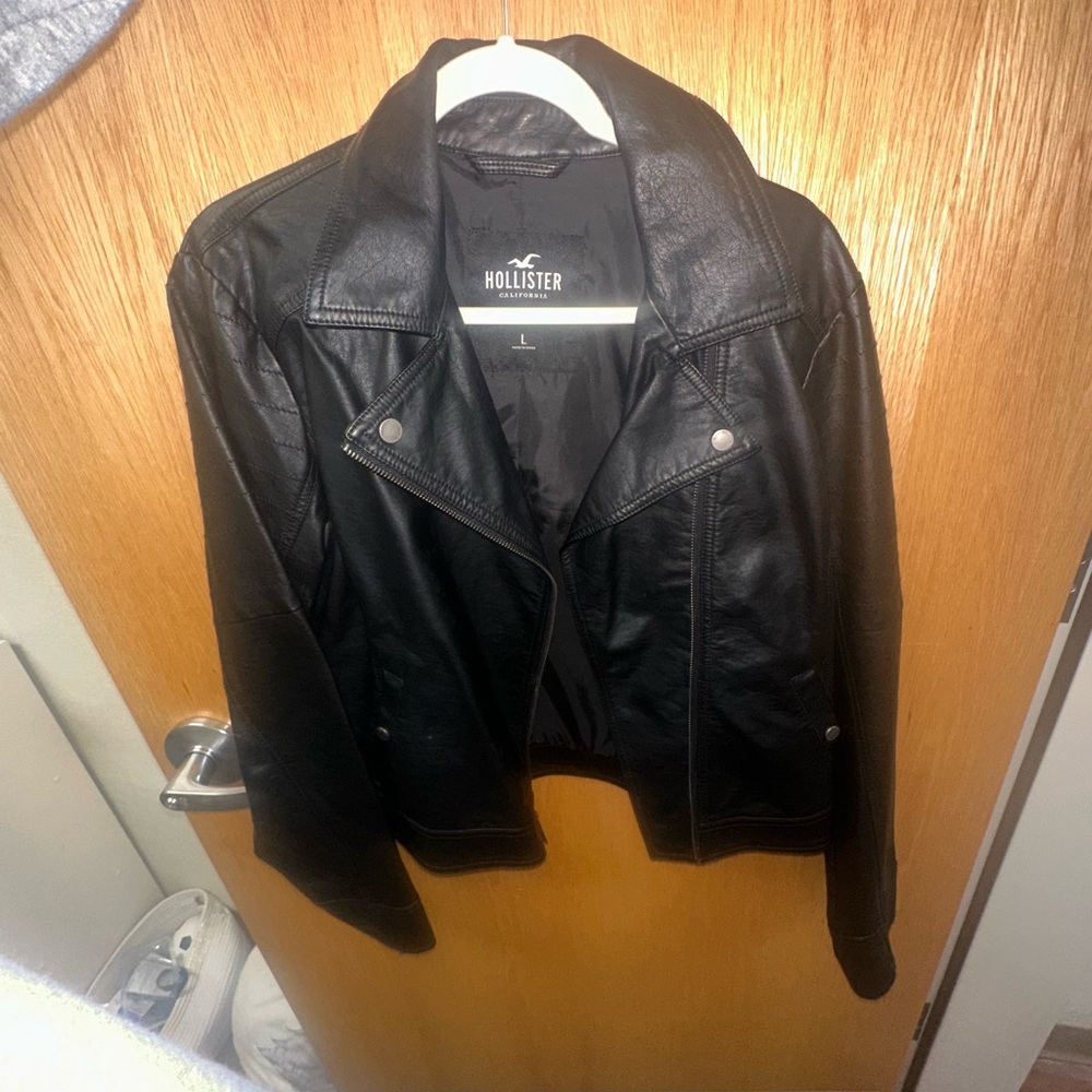 Hollister Women's Black Leather Jacket